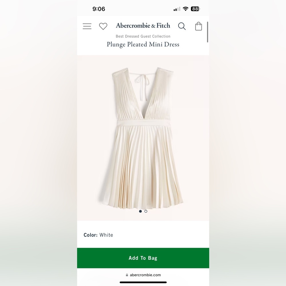 Abercrombie & Fitch Plunge Pleated Mini Dress